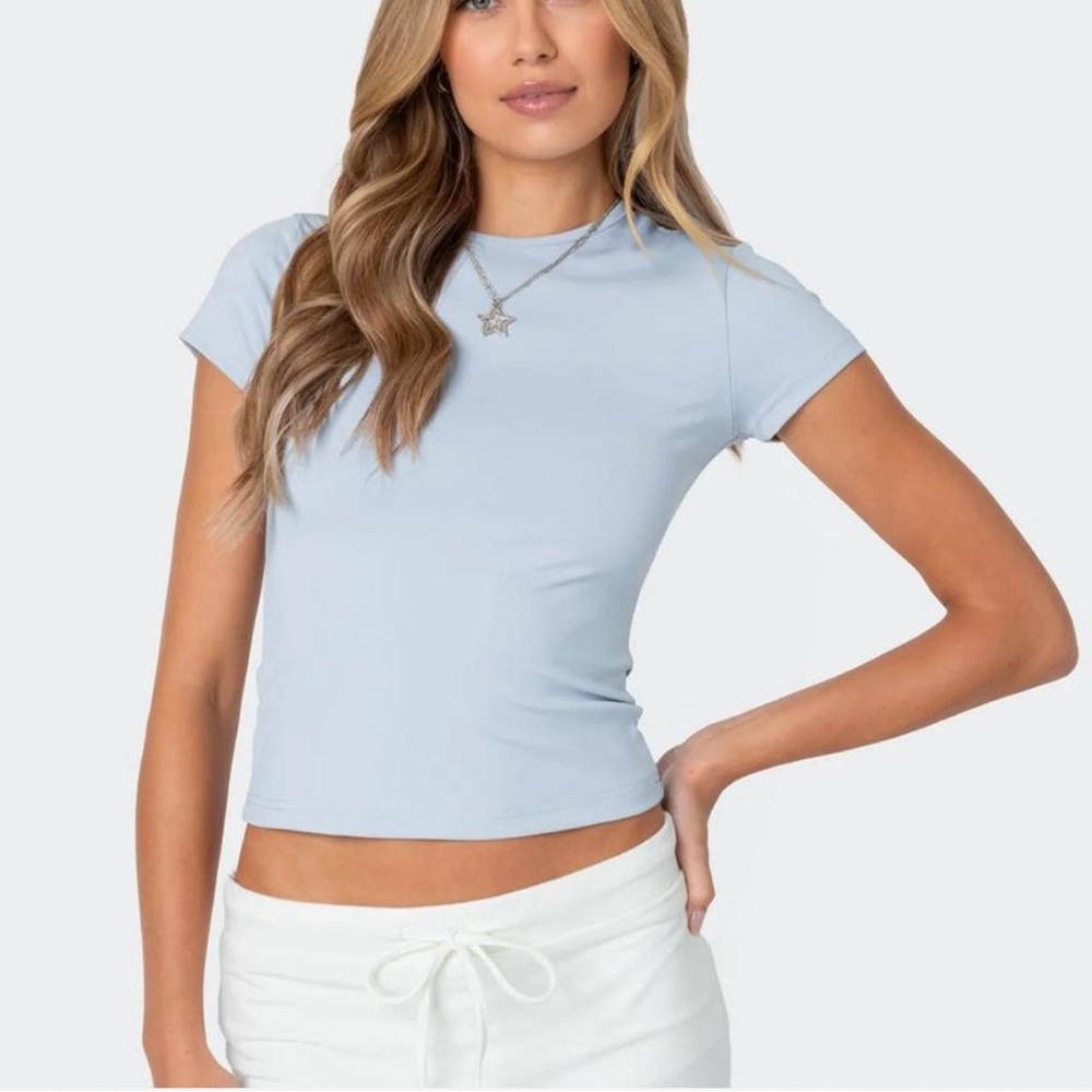 Edikted Light Blue Women's Fitted Top